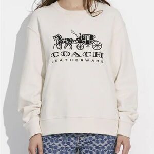 New Coach Cream Oversized Boxy Hoodie